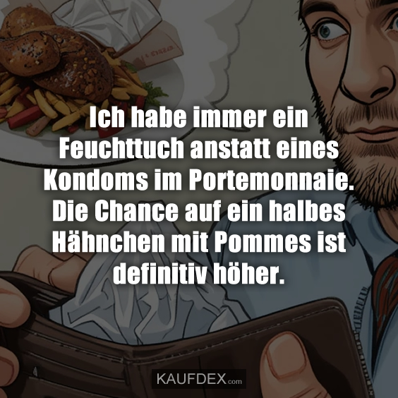 Ich habe immer ein Feuchttuch anstatt eines Kondoms…