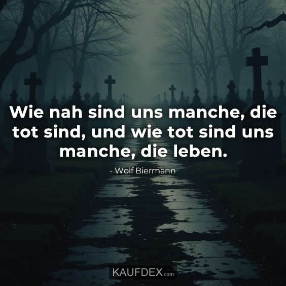 Wie nah sind uns manche, die tot sind…